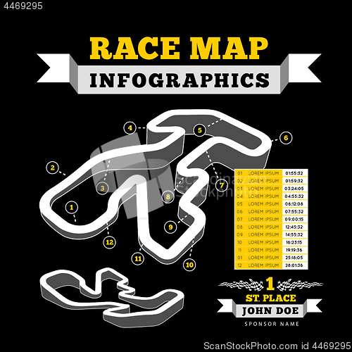 Image of Driving racing circuit vector illustration on black