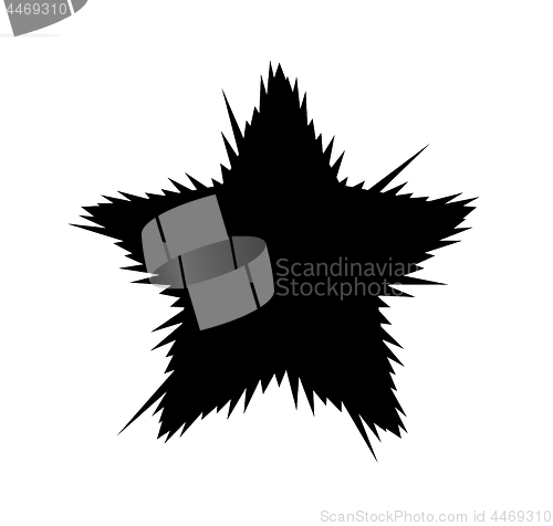 Image of Exploding star Vector illustration with divergent rays on a white background.