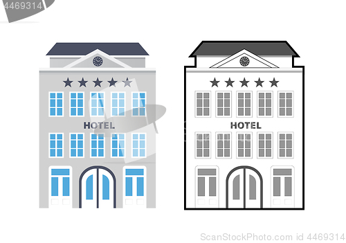 Image of Flat style hotels as a star rating concept. Vector illustration