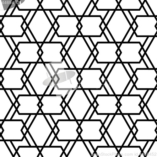 Image of Vector geometric pattern in black and white style on a white background.