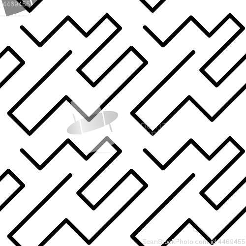 Image of Vector geometric pattern in black and white style on a white background.