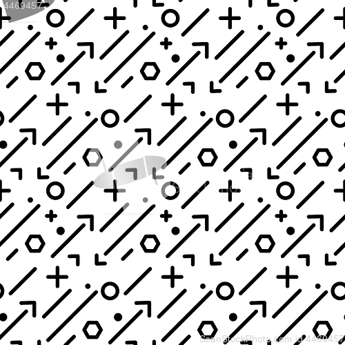 Image of Vector geometric pattern in black and white style on a white background.