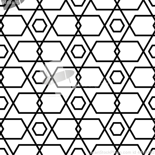 Image of Vector geometric pattern in black and white style on a white background.