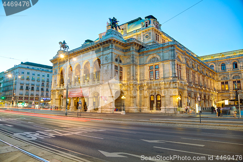 Image of Vienna State Opera at night