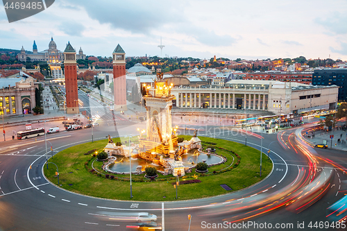 Image of Aerial overview on Plaza Espanya