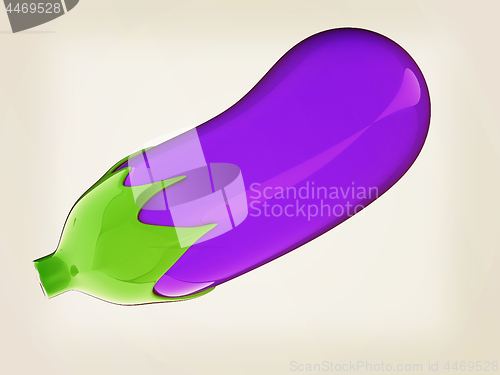 Image of Eggplant icon. 3d illustration. Vintage style