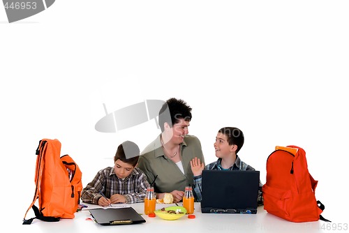 Image of Boys doing homework