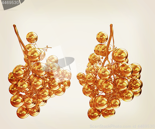 Image of Gold Grapes. 3d illustration. Vintage style