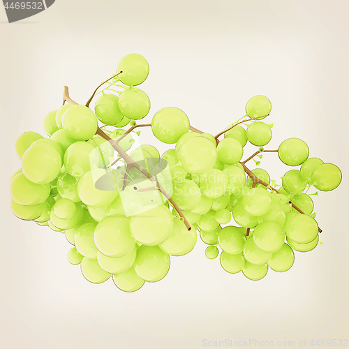 Image of Healthy fruits Green wine grapes isolated white background. Bunc