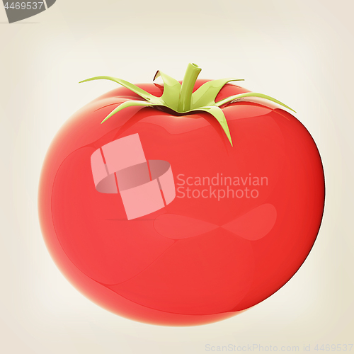 Image of tomato. 3d illustration. Vintage style