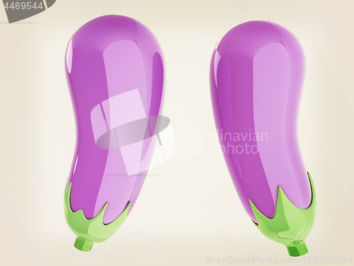 Image of Fresh Eggplant vegetable isolated icon. Eggplant for farm market