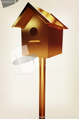 Image of Golden nesting box. 3d illustration. Vintage style