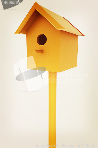 Image of Wooden Nesting box. 3d Illustration. Vintage style