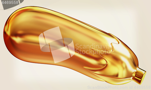 Image of Gold Eggplant icon. 3d Illustration. Vintage style