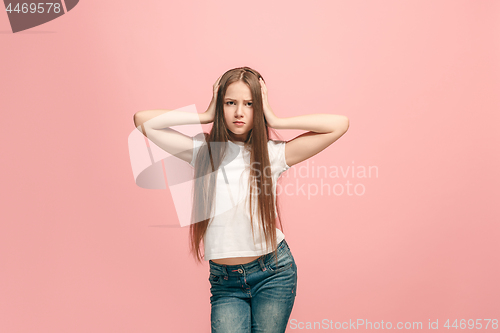 Image of The squint eyed teen girl with weird expression