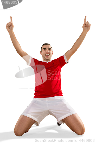 Image of Happiness football player after goal