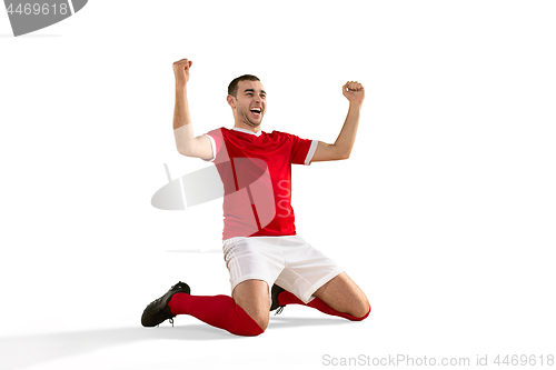 Image of Happiness football player after goal