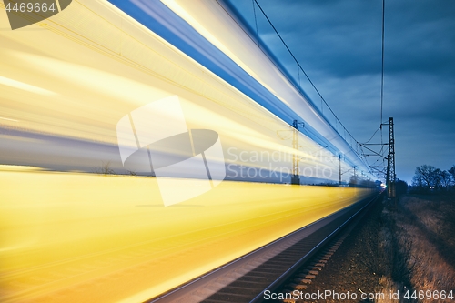 Image of Light trails of passenger train