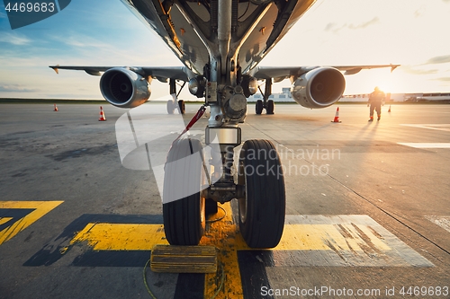 Image of Airport at the amazing sunset