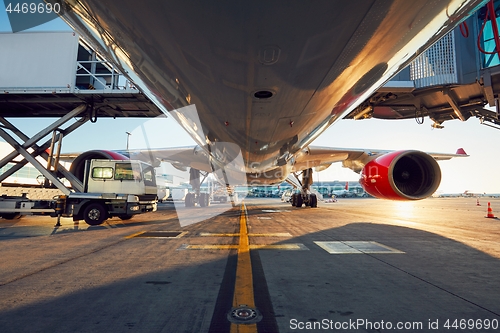 Image of Low angle view of the airplane