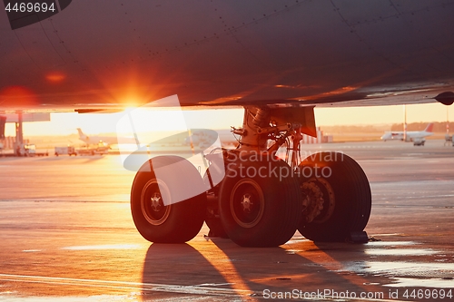 Image of Landing gear of the airplane