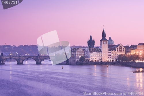 Image of Prague at colorful sunrise