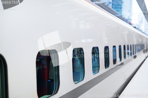 Image of train car on railway station