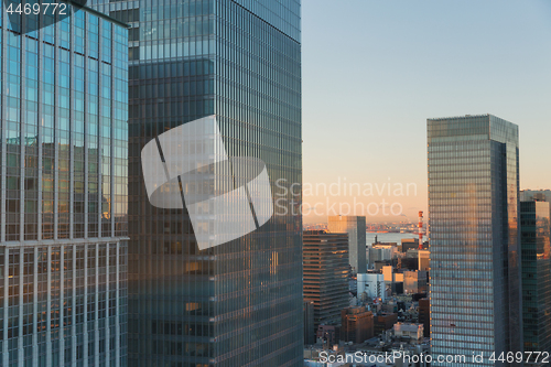 Image of skyscrapers or office buildings in tokyo city