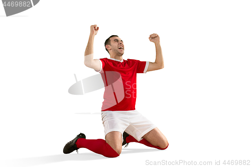 Image of Happiness football player after goal