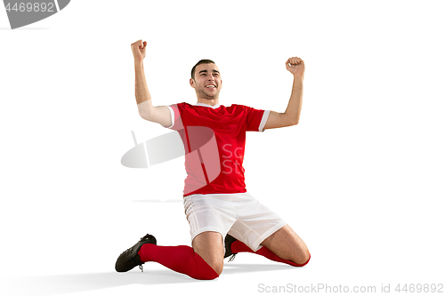 Image of Happiness football player after goal