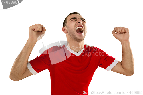 Image of Happiness football player after goal