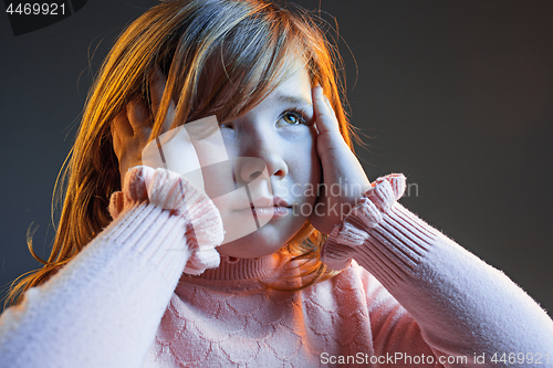 Image of The anger and surprised teen girl