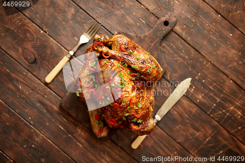 Image of Homemade roasted spicy chicken with chilli and chive