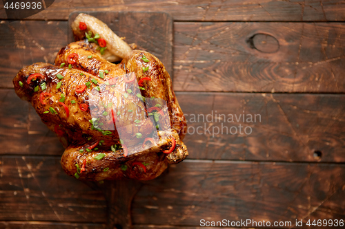 Image of Homemade roasted spicy chicken with chilli and chive