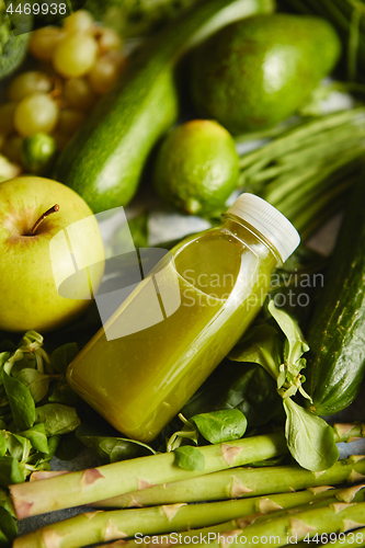 Image of Green antioxidant organic vegetables, fruits and herbs