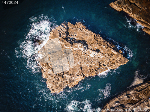 Image of Avoca beach rock shapes aerial abstract