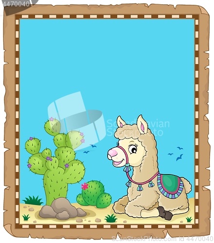 Image of Llama theme parchment 2