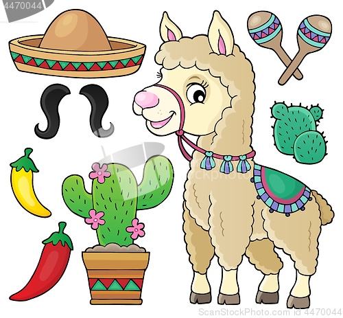 Image of Llama and various objects set 1