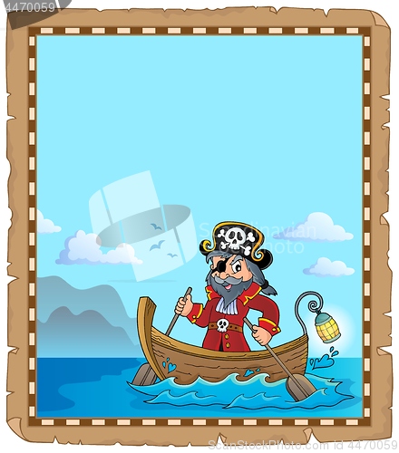 Image of Pirate in boat topic parchment 2