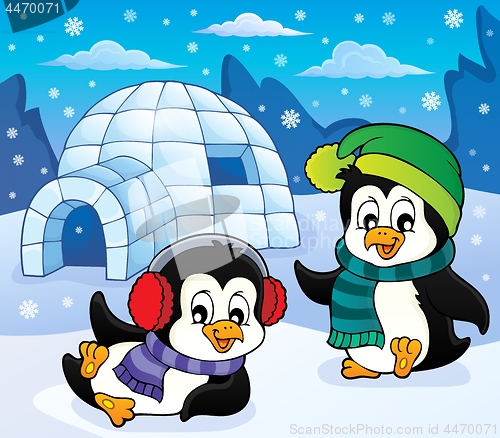 Image of Igloo with penguins theme 5