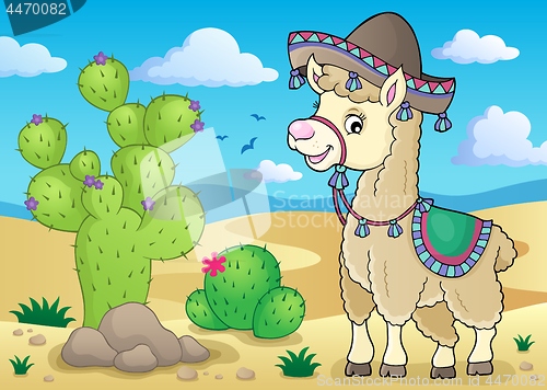 Image of Llama in sombrero theme 2