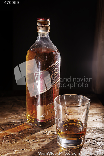 Image of Johnnie Walker whisky and glass