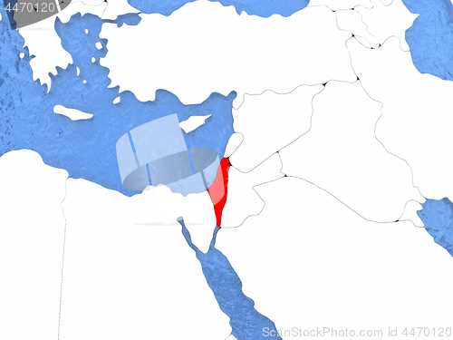 Image of Israel on globe