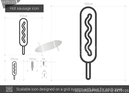 Image of Hot sausage line icon.