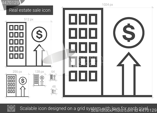 Image of Real estate sale line icon.