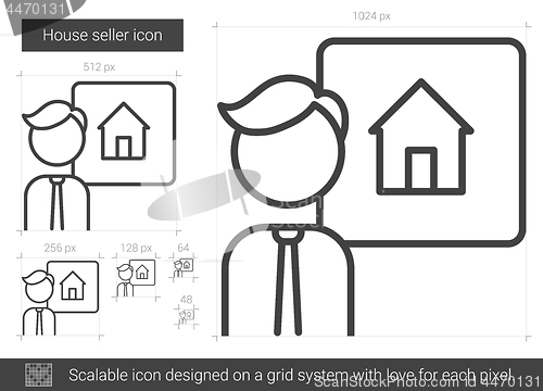 Image of House seller line icon.