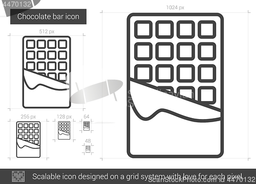 Image of Chocolate bar line icon.