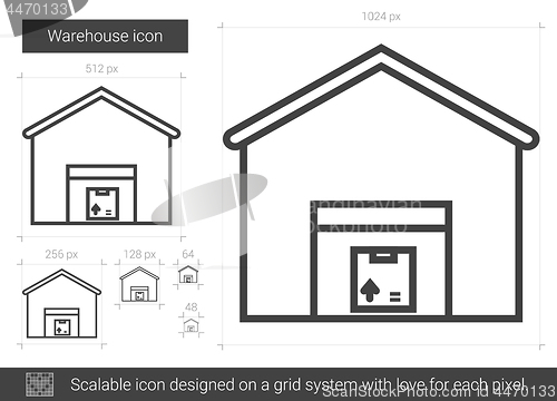 Image of Warehouse line icon.