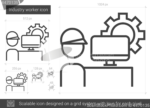 Image of Industry worker line icon.