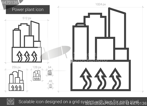 Image of Power plant line icon.